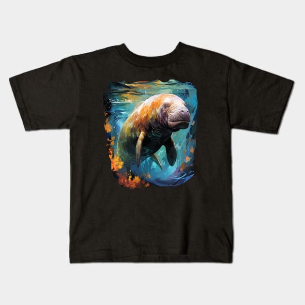 Manatee Rainbow Kids T-Shirt by JH Mart